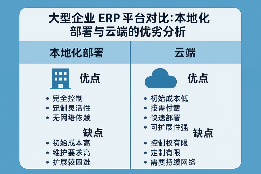 大型企业 ERP 平台对比：本地化部署与云端的优劣分析